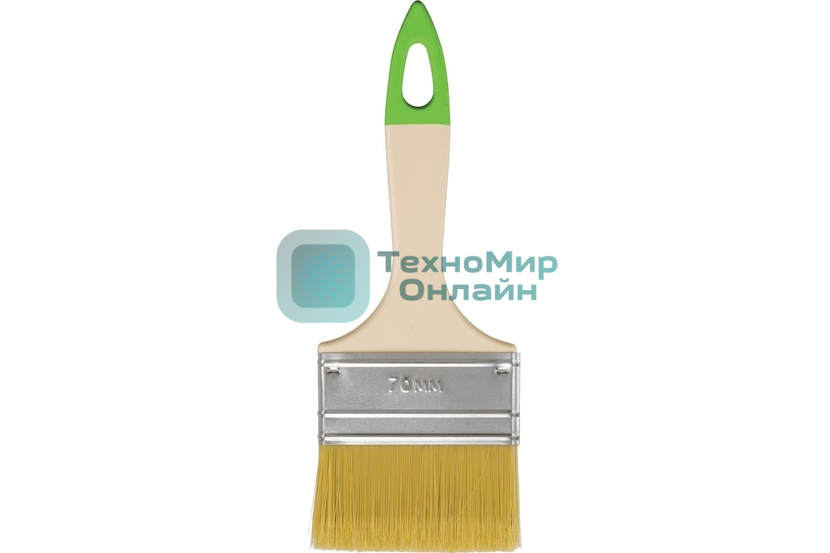 Кисть флейцевая Сибртех 70, 8, натуральная щетина, пластиковая рукоятка, 10 шт