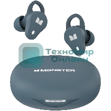 Наушники TWS Monster N-Lite 210 голубой, внутриканальные, Bluetooth, влагозащита IPX5, быстрая зарядка, до 7 ч