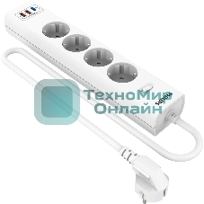 Сетевой фильтр Philips CHP4346WC/51, 5м, 4 розетки, белый