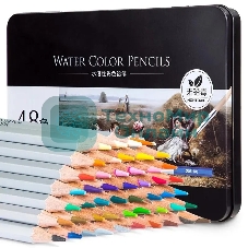 Карандаши цветные Deli Nuevo 6523, липа, 48 цветов, коробка металлическая