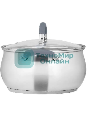 Кастрюля Lara LR02-482 BELL 20x11,5 см, 3,5 л, нержавеющая сталь 316L (хром/никель/молибден), с крышкой