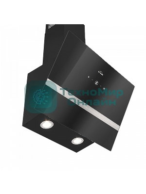 Вытяжка наклонная Elikor Rise BK 60 черный, 60 см, 750 куб. м/ч, 56 дБ