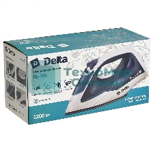 Утюг Delta DL-153 белый с бирюзовым, 2200 Вт, 23 г/мин, 125 г/мин, 260 мл