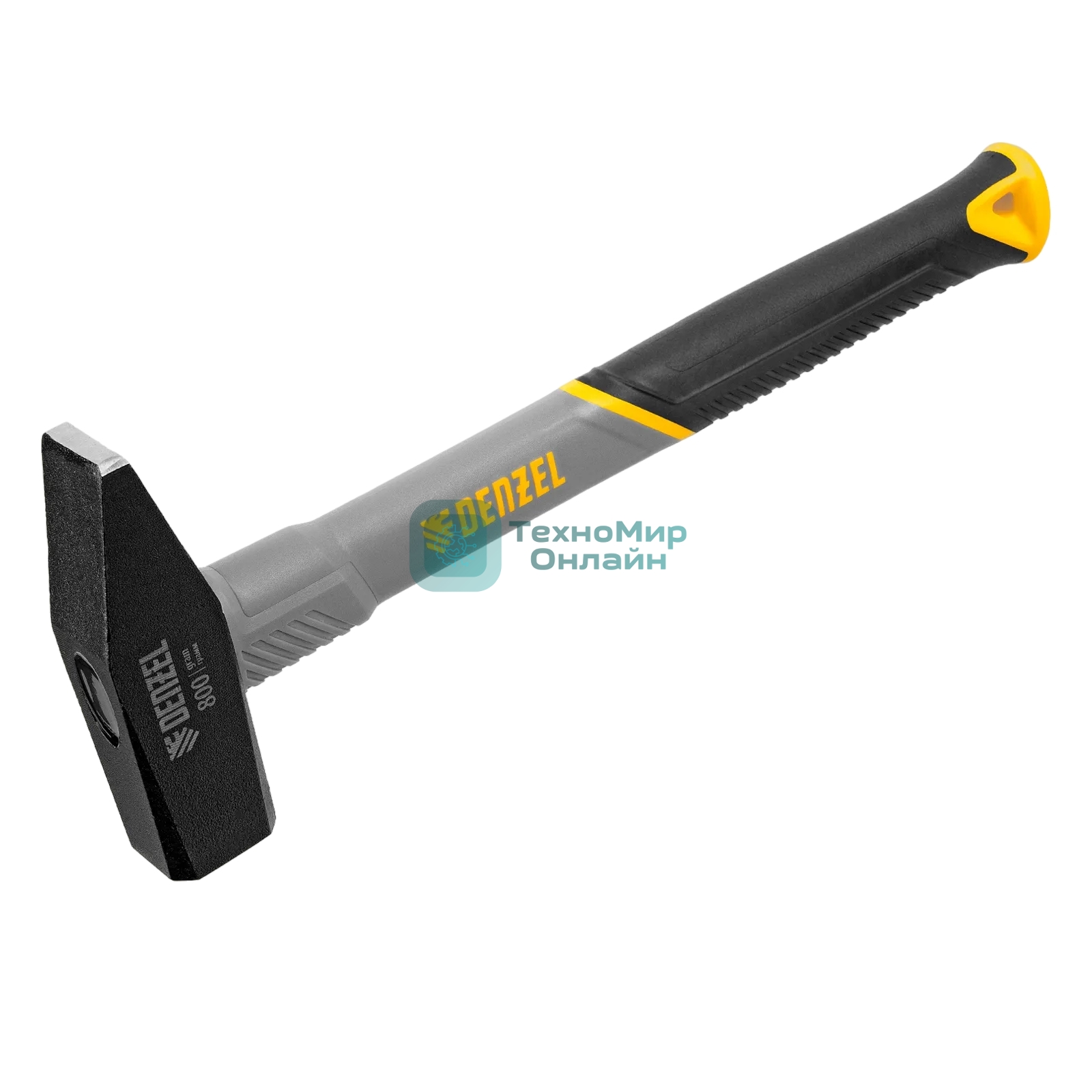 Молоток слесарный Denzel 800 г, кованый, фибергласовая рукоятка c TPR покрытием