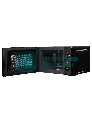 Микроволновая печь Evelux MW 203 B черный, 20 л, 700 Вт, переключатели - кнопки, поворотный механизм