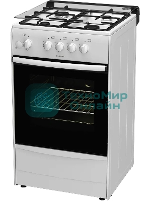 Плита газовая Darina 1B1 GM 441 008 W белый/черный, конфорок 4 шт, духовка 50 л, 50 см x 85 см x 51 см