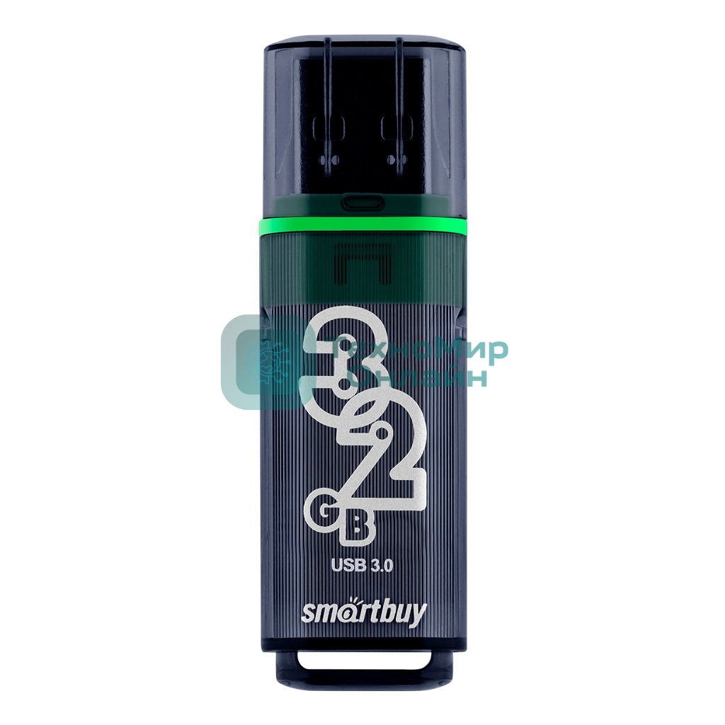 Флешка USB Smartbuy Glossy series Dark Grey (SB32 GbGS-DG), 32Gb, USB 3.0, R/W 75/25, темно-серый