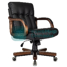 Кресло Бюрократ T-9932W-LOW-Eco черный, экокожа