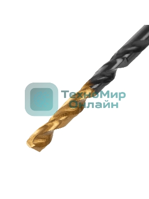 Сверло по металлу Denzel 4 мм, HSS-Tin, Golden Tip, 10 шт.