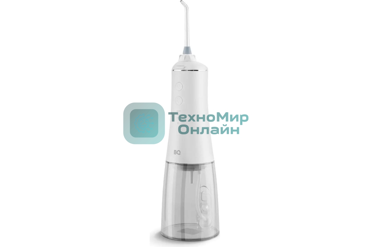 Ирригатор BQ IR003 белый/серый, от аккумулятора, 350 мл, 6 режимов