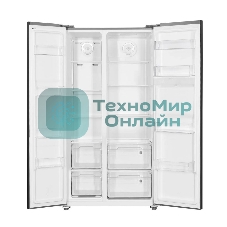 Холодильник Kraft KF-MS5701BI черный двухкамерный 372/198л морозилка сбоку, Side by Side