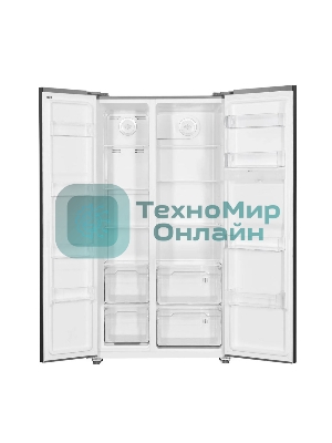 Холодильник Kraft KF-MS5701BI черный двухкамерный 372/198л морозилка сбоку, Side by Side