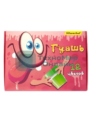 Гуашь Silwerhof Монстрики, 12 цветов, баночка, 20 мл, картонная коробка