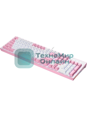 Клавиатура проводная REDRAGON Hades Бело-розовая, тихая, 104 кн.