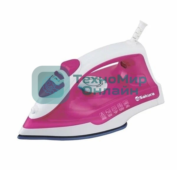 Утюг Sakura SA-3063NP 1800 Вт тефлон. подошва, пар. увлажнение, самоочист.