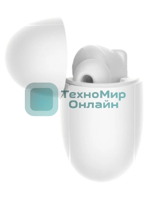 Наушники TWS Tecno Buds 4 белый, вкладыши, Bluetooth, до 6 ч