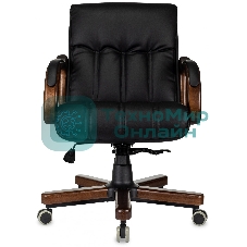 Кресло Бюрократ T-9932W-LOW-Eco черный, экокожа