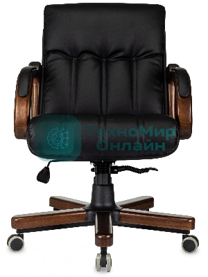 Кресло Бюрократ T-9932W-LOW-Eco черный, экокожа