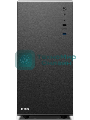 Компьютерный корпус CBR mATX Minitower V500, без БП, 1хUSB 3.0, 2хUSB 2.0, HD Audio+Mic, закаленное стекло, черный [PCC-MATX-V500-WPSU