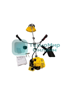 Триммер бензиновый Champion T433-2 переносной 2х тактный двигатель, 43 см³, 1.7 л.с. ширина скашивания: 40 см в комплекте: леска (3 мм), нож, плечевой ремень вес: 8.3 кг бак на 0.95 л прямая штанга уровень шума 102 дБ