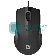 Мышь проводная Defender Optimum MB-270 черный, 1200 dpi, USB, кнопки - 3