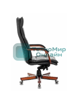 Кресло Бюрократ T-9927WALNUT/BLACK черный, кожа