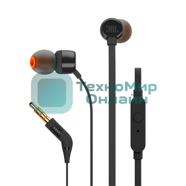 Проводные наушники JBL Tune 110 черный, внутриканальные, Jack 3.5 мм