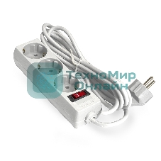 Сетевой фильтр ExeGate EX221178RUS SP-3-1.8W (3 розетки, 1.8 м, евровилка, белый)