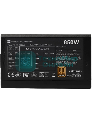 Блок питания Thermalright TR-TB850S 850W 80 PLUS Bronze, (ATX, 3, PCIe 5.0, Non-modular, 1x24(20+4)pin 550мм, 1xCPU*2 8(4+4)pin 600+150мм, 1xPCIe*2 8(6+2)pin 500+150мм, 1x12VHPWR PCIe 5.0 12+4pin 600мм, 1xSATA*3+MOLEX4pin*1 400+150+150+150мм, 1xSATA*2+MOLEX4pin*2 400+150+150+150мм, Active, 120x120мм, 150x140x86mm, APFC,)