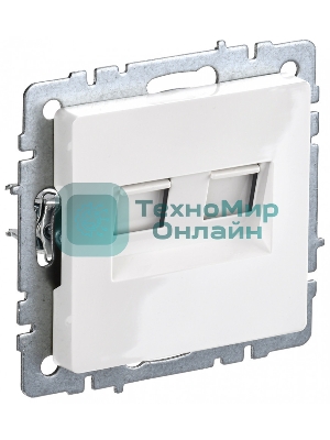 Розетка компьютерная двойная IEK BRITE РК10-2-БрБ RJ45 кат.5E белый