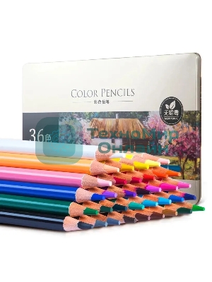 Карандаши цветные Deli 6566, липа, 36 цветов, коробка металлическая