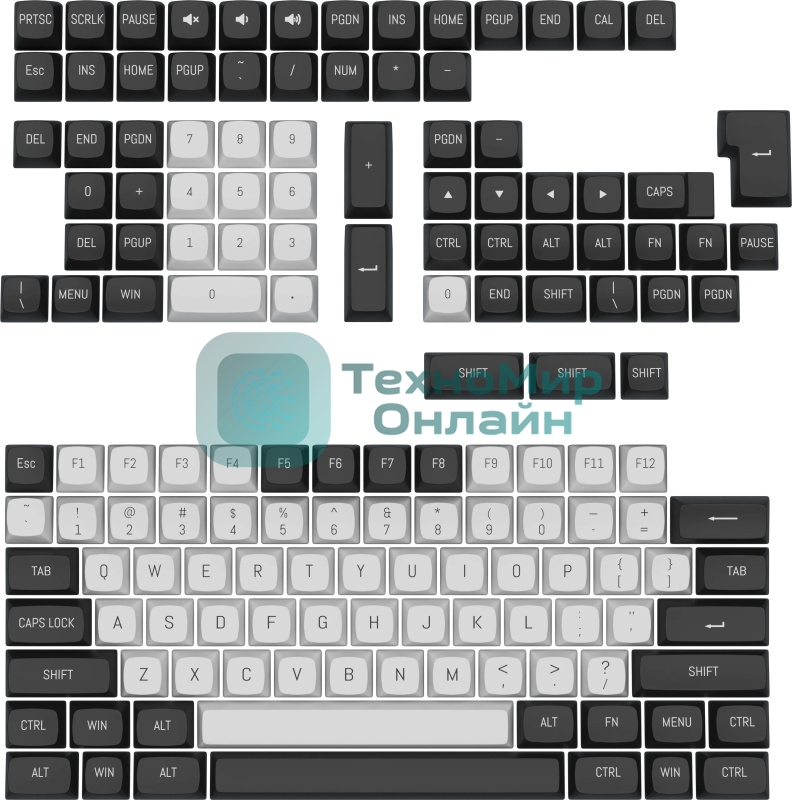 Кейкапы Redragon A132 Набор PBT кейкапов для клавиатуры,150шт, CSA 1