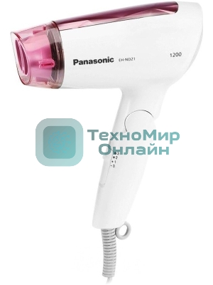 Фен Panasonic EH-ND21-P615 белый/розовый, 1200 Вт, компактный
