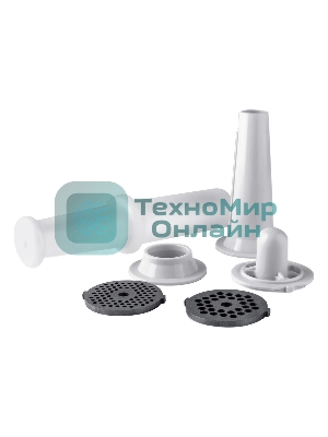 Мясорубка электрическая Galaxy GL 2411 белый, 1200 Вт, 1.3 кг/мин, реверс, защита от перегрузки, металлический лоток, насадки - 5