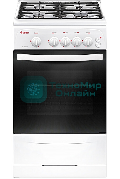 Плита газовая Gefest CG 50M04 K73 белый, конфорок 4 шт, духовка 42 л, 50 см x 85 см x 57 см