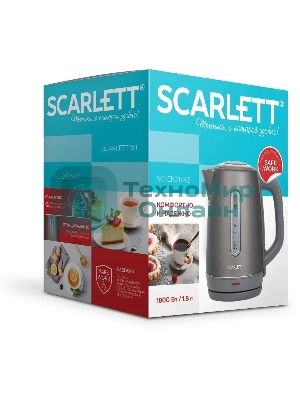 Чайник электрический Scarlett SC-EK21S42 1.8 л, 1800 Вт, графит корпус: пластик
