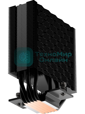 Кулер для процессора PCCooler RT500 BK (240W, 4-pin PWM, LED temp., 152мм, Al/Cu, 5x6мм, 1x120мм, 73.32CFM, 34.9dBA, 2200RPM, S: 1851/1700/1200/115X, AM5/AM4, черный)