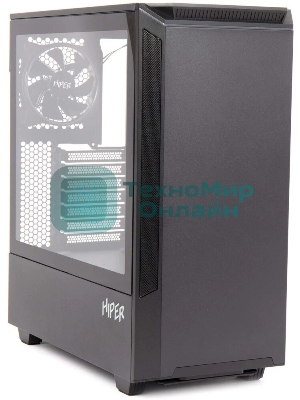 Компьютерный корпус Hiper PB81 черный без БП ATX 3x120мм 2xUSB2.0 2xUSB3.0 audio bott PSU