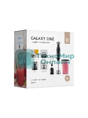 Блендер Galaxy Line GL 2166, черный с серебристым, погружной, 800 Вт, 15000 об/мин