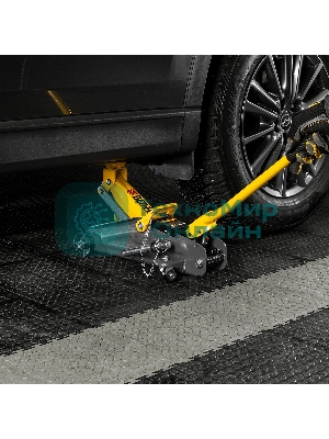 Домкрат гидравлический подкатной с фиксатором Denzel, 2 т, 130-330 мм