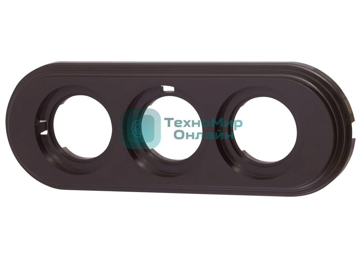 Рамка Bironi BF1-630-22 3-х постовая ретро пластик коричневый