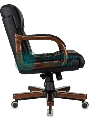 Кресло Бюрократ T-9932W-LOW-Eco черный, экокожа