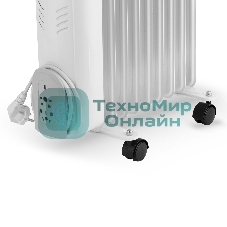 Масляный обогреватель Vitek VT-1709 W (9 секций) белый, 2000 Вт, 20 м2, термостат