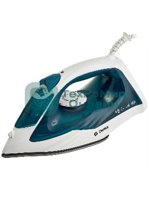Утюг Delta DL-153 белый с бирюзовым, 2200 Вт, 23 г/мин, 125 г/мин, 260 мл