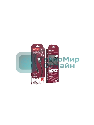 Кабель Smartbuy S26 MicroUSB черный.,3 А,QC,нейл.,1м