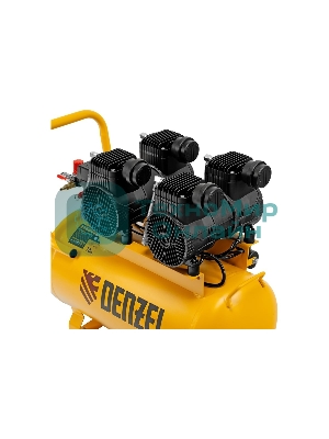 Компрессор безмасл. малошумный Denzel DLP -3000/50, 3 кВт, 2х1,5 кВт,50 л, 2850 об/мин,500 л/мин
