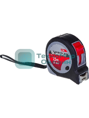 Рулетка Matrix Continuous fixation, 7,5 м х 25 мм, обрезиненный корпус, плавная фиксация