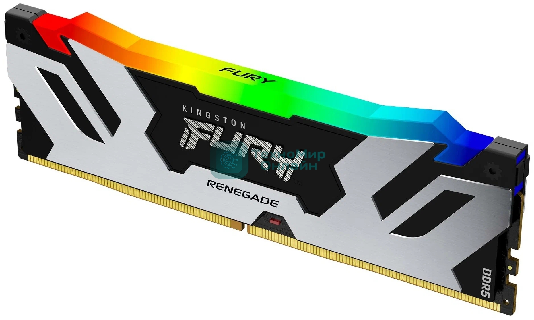 Оперативная память Kingston Fury Renegade, DDR5, 16Gb (1x16Gb), 7200MHz, CL38, DIMM, радиатор, RGB, черный