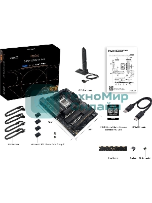 Материнская плата ASUS PROART X870E-CREATOR WIFI, AM5, AMD X870E, 4xDDR5, 4xSATA, 4xM.2, 2xPCIe 5.0 x16, 1xPCIe 4.0 x4, 2xUSB-C 40Gbps, 1xUSB-C 20Gbps, 7xUSB-A 10Gbps, 1xUSB-A 2.0, 1xDP (v1.4), 1xHDMI (v2.1), 1x10Gb LAN, 1x2.5Gb LAN, Wi-Fi 7, Bluetooth 5.4, 3x3.5 мм, 7.1, ATX