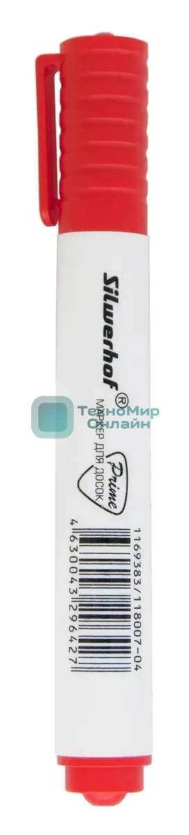 Маркер для досок Silwerhof Prime, пулевидный пишущий наконечник, 1-3мм, красный